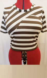 Grey and White Striped T-Shirt